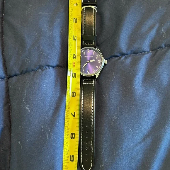 VINCE CAMUTO • Aldo Pilot Men’s Watch • Blue Face Black Straps • - Picture 4 of 6